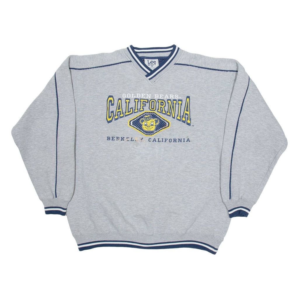 LEE Golden Bears California Mens Sweatshirt Grey V-Neck USA Cashmere XL
