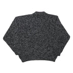 Womens Black Grey & Purple Wool Blend Patterned Jumpers Crew Neck Basic Knit M