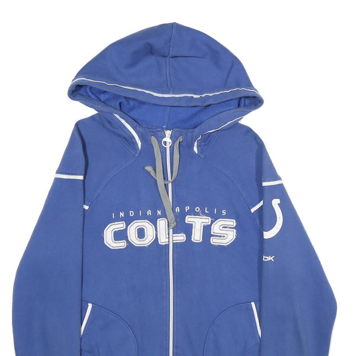 REEBOK Womens Blue Indianapolis Colts Full Zip Hoodie M Sportswear Jacket