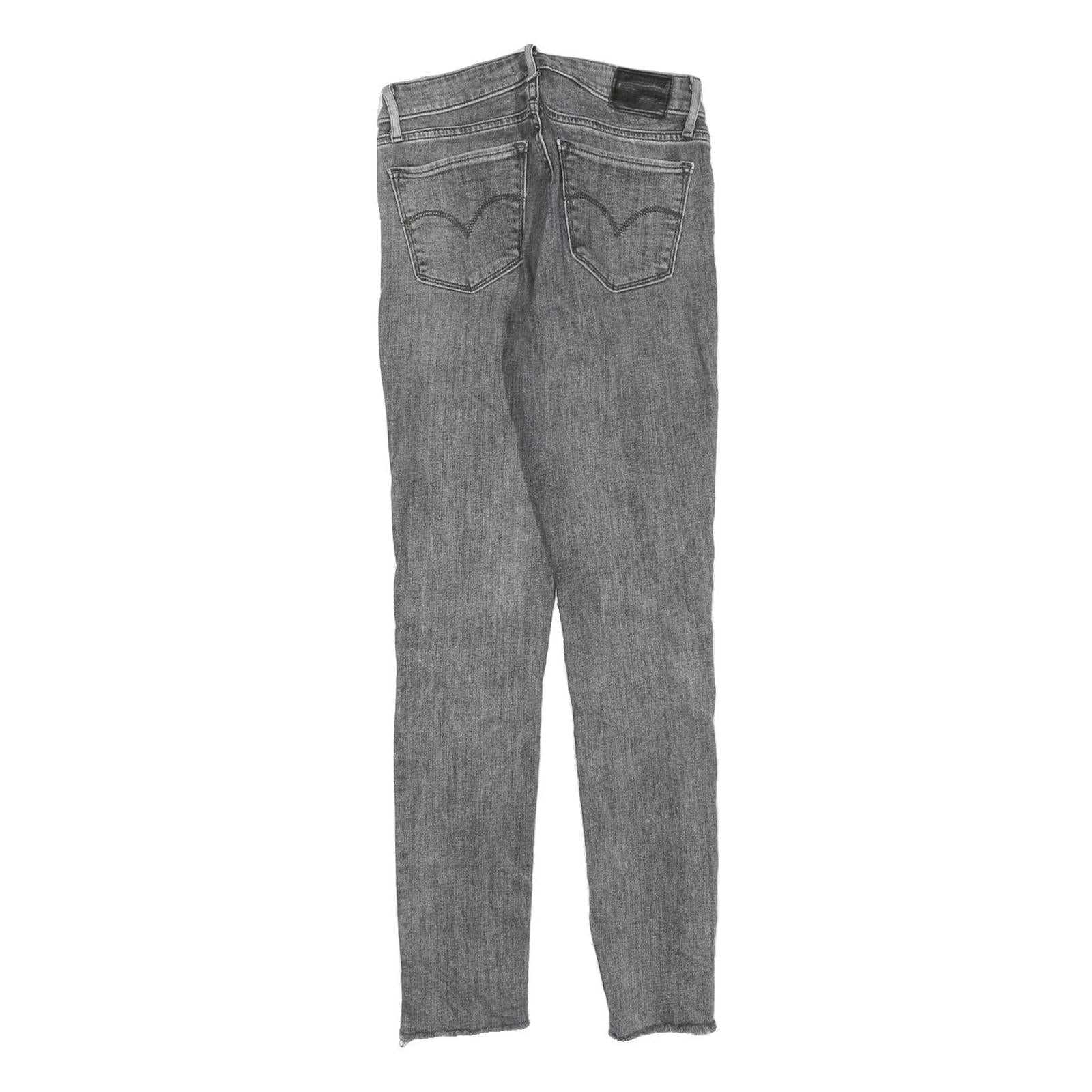 LEVI'S 711 BIG E Womens Slim Skinny Denim Light W26 L28 Distressed Zip Jeans