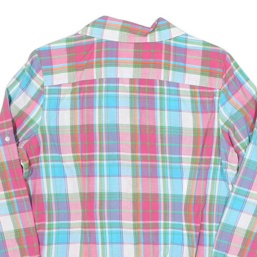 TOMMY HILFIGER Womens Pink & Blue Check Shirt L Cotton Blend Long Sleeve Casual