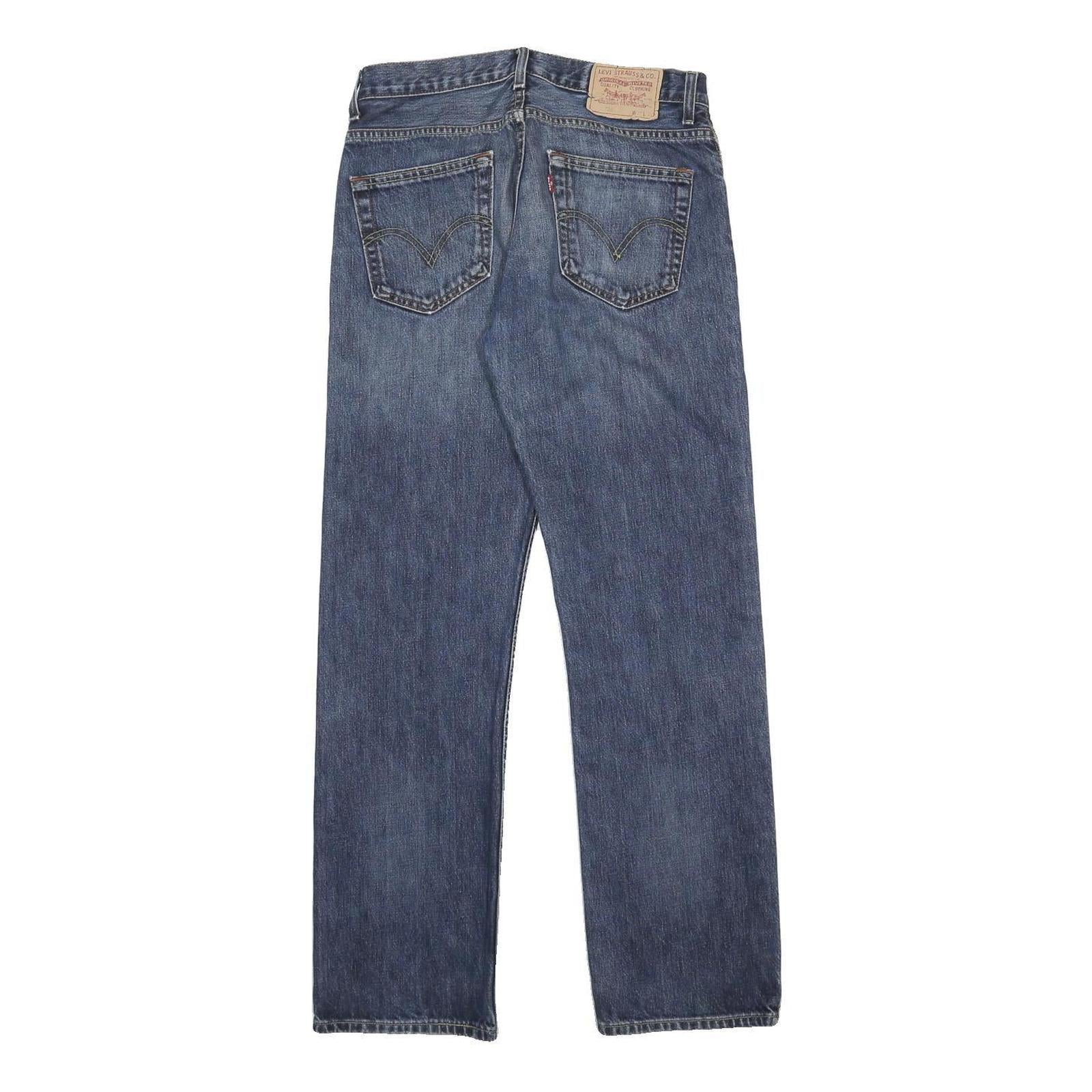 LEVI'S 752 Mens Blue Regular Straight Denim Medium W31 L32 Embroidered Print
