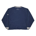 CHAMPION Mens Navy Blue V-Neck XL Sweatshirt Striped Ribbed Cuffs Pullover