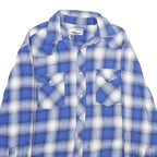 WRANGLER Mens Blue & White Plaid Shirt L Cotton Casual Long Sleeve