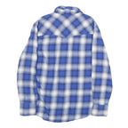 WRANGLER Mens Blue & White Plaid Shirt L Cotton Casual Long Sleeve