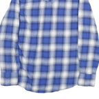 WRANGLER Mens Blue & White Plaid Shirt L Cotton Casual Long Sleeve