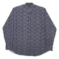 PAUL & SHARK Mens Blue Floral Pattern Cotton Blend Shirt M Long Sleeve Button