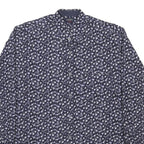 PAUL & SHARK Mens Blue Floral Pattern Cotton Blend Shirt M Long Sleeve Button