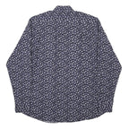 PAUL & SHARK Mens Blue Floral Pattern Cotton Blend Shirt M Long Sleeve Button