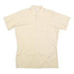 DA DI Mens Beige Shirt L Cotton Blend Short Sleeve Lightweight Casual