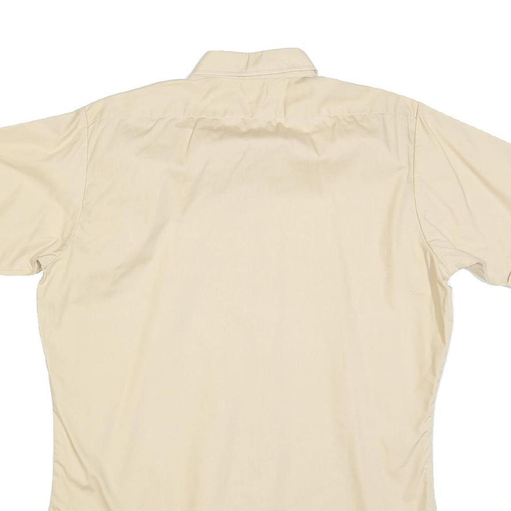 DA DI Mens Beige Shirt L Cotton Blend Short Sleeve Lightweight Casual