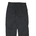 DICKIES Mens Regular Black Cargo Trousers W33 L30 Cotton Blend Zip Pocket