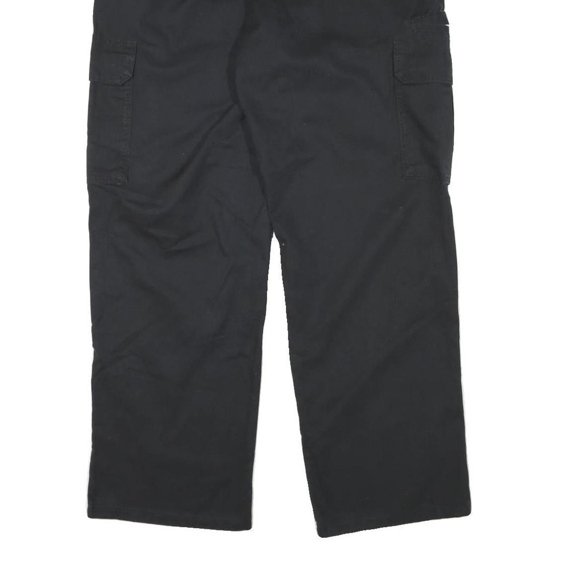 DICKIES Mens Regular Black Cargo Trousers W33 L30 Cotton Blend Zip Pocket