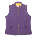 JOULES Womens Purple Quilted Zip Jacket UK 16 Polyester Blend Sleeveless