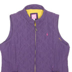 JOULES Womens Purple Quilted Zip Jacket UK 16 Polyester Blend Sleeveless