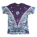 LIQUID BLUE Mens Blue & Purple Graphic T-Shirt L Short Sleeve Crew Neck Cosmic