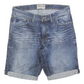 SUNSET CREEK Mens Denim Blue Casual Shorts M W34 Folded Hem