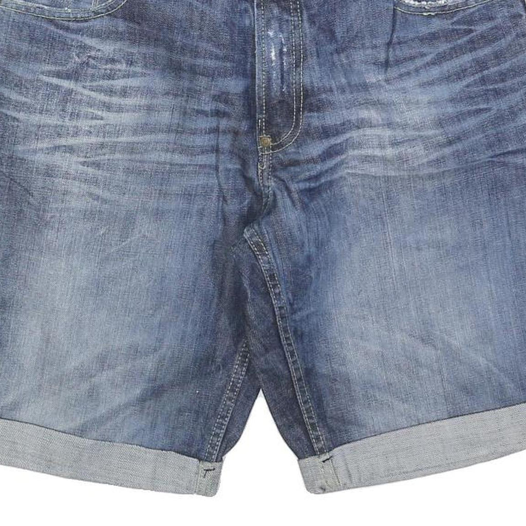 SUNSET CREEK Mens Denim Blue Casual Shorts M W34 Folded Hem