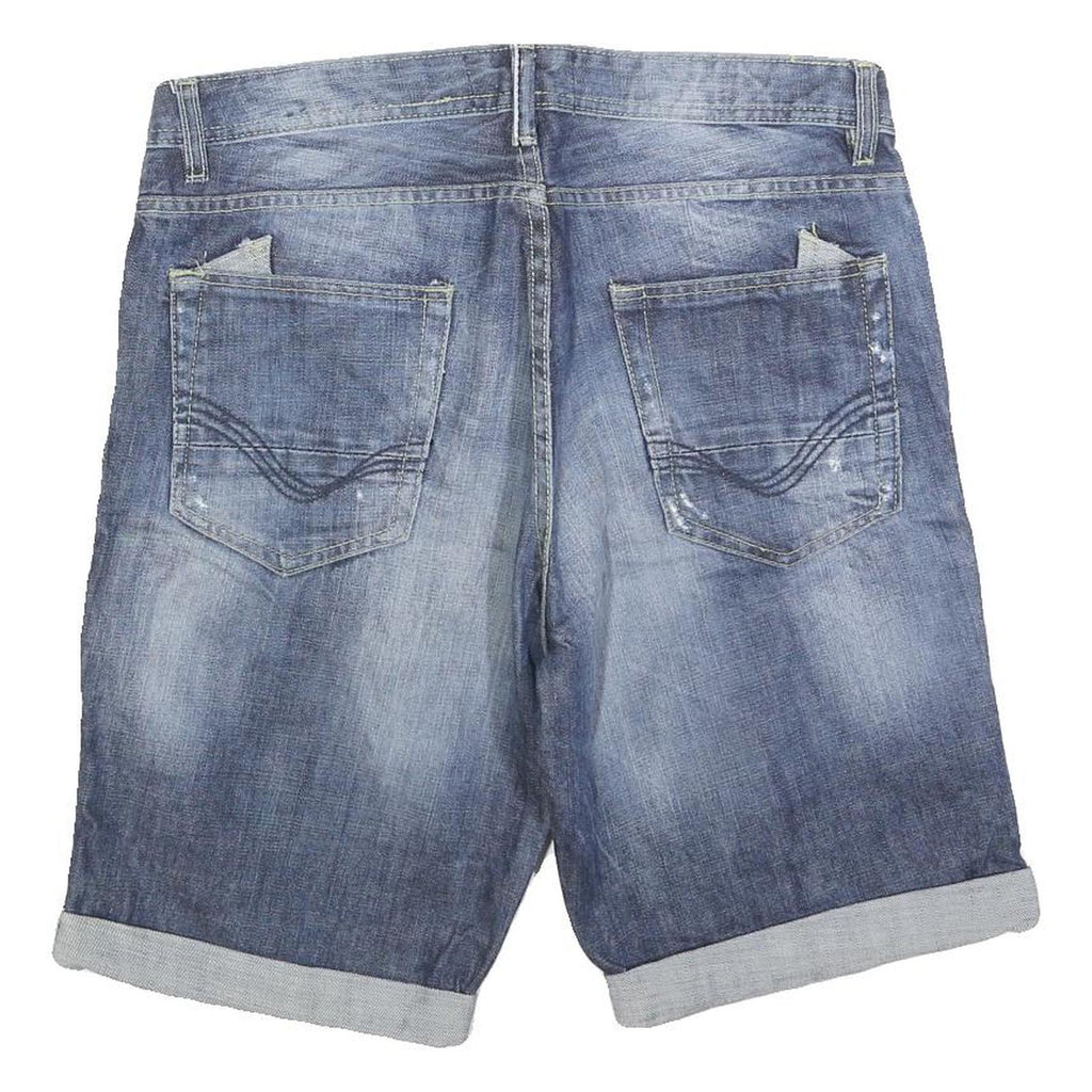 SUNSET CREEK Mens Denim Blue Casual Shorts M W34 Folded Hem