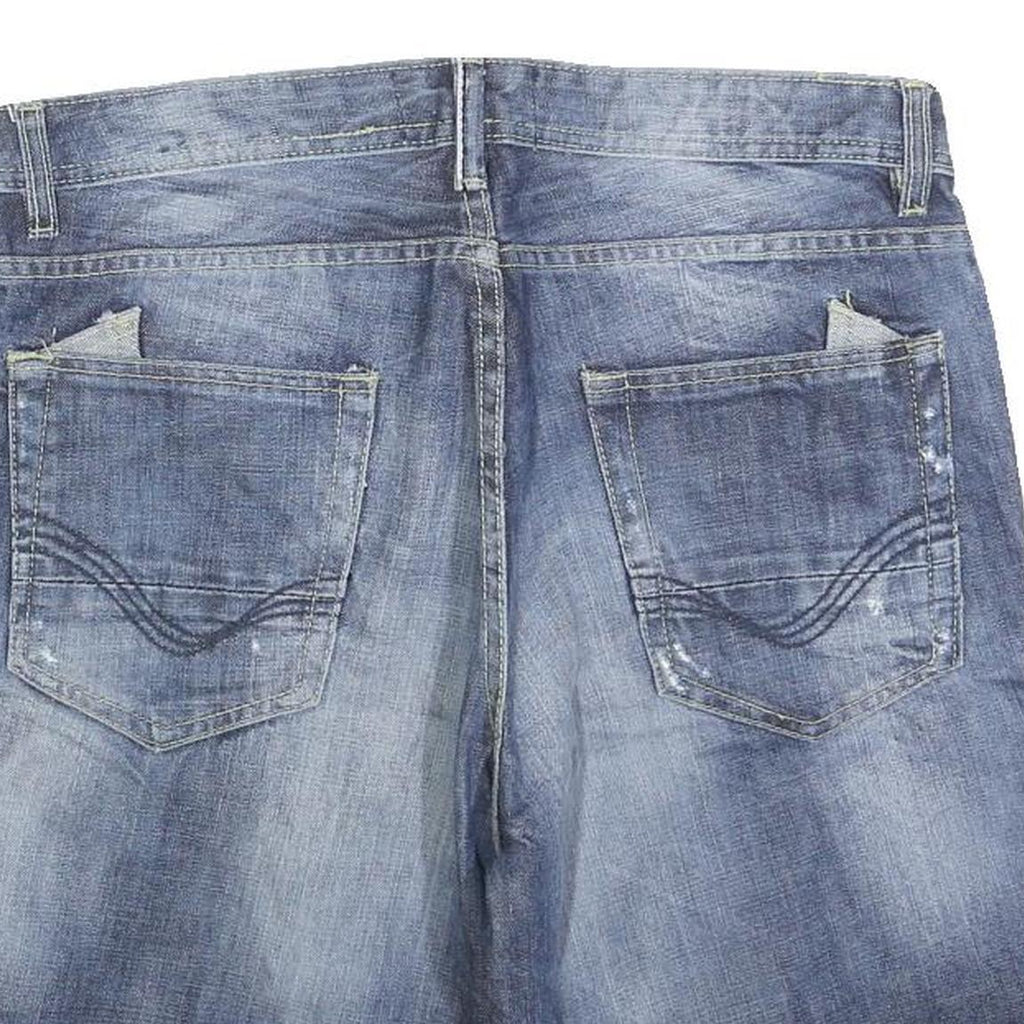 SUNSET CREEK Mens Denim Blue Casual Shorts M W34 Folded Hem