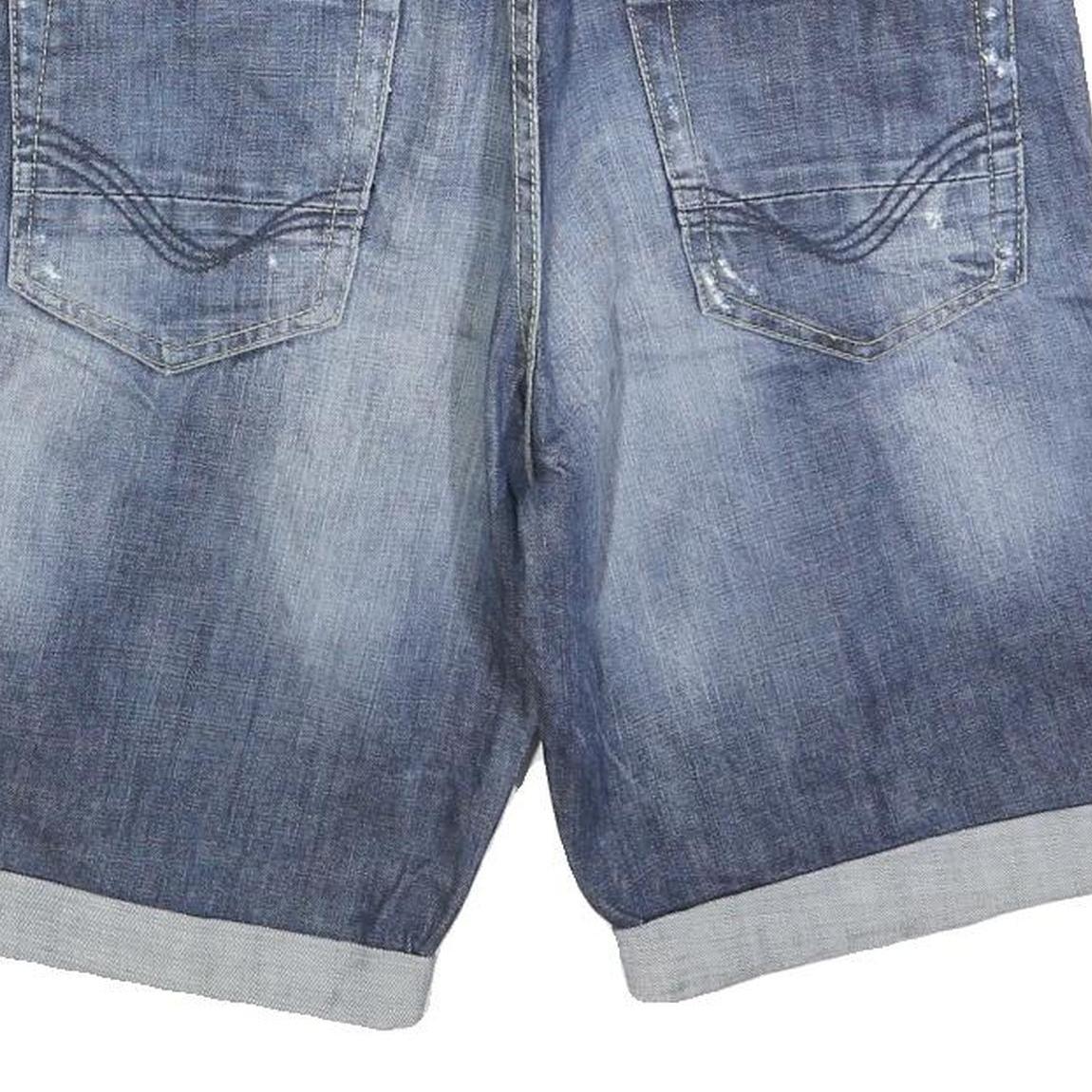 SUNSET CREEK Mens Denim Blue Casual Shorts M W34 Folded Hem