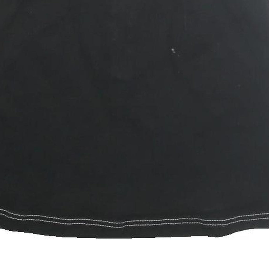 VANS Womens Black Cotton Mini Skirt Plain S Zip Pockets Floral Embroidered