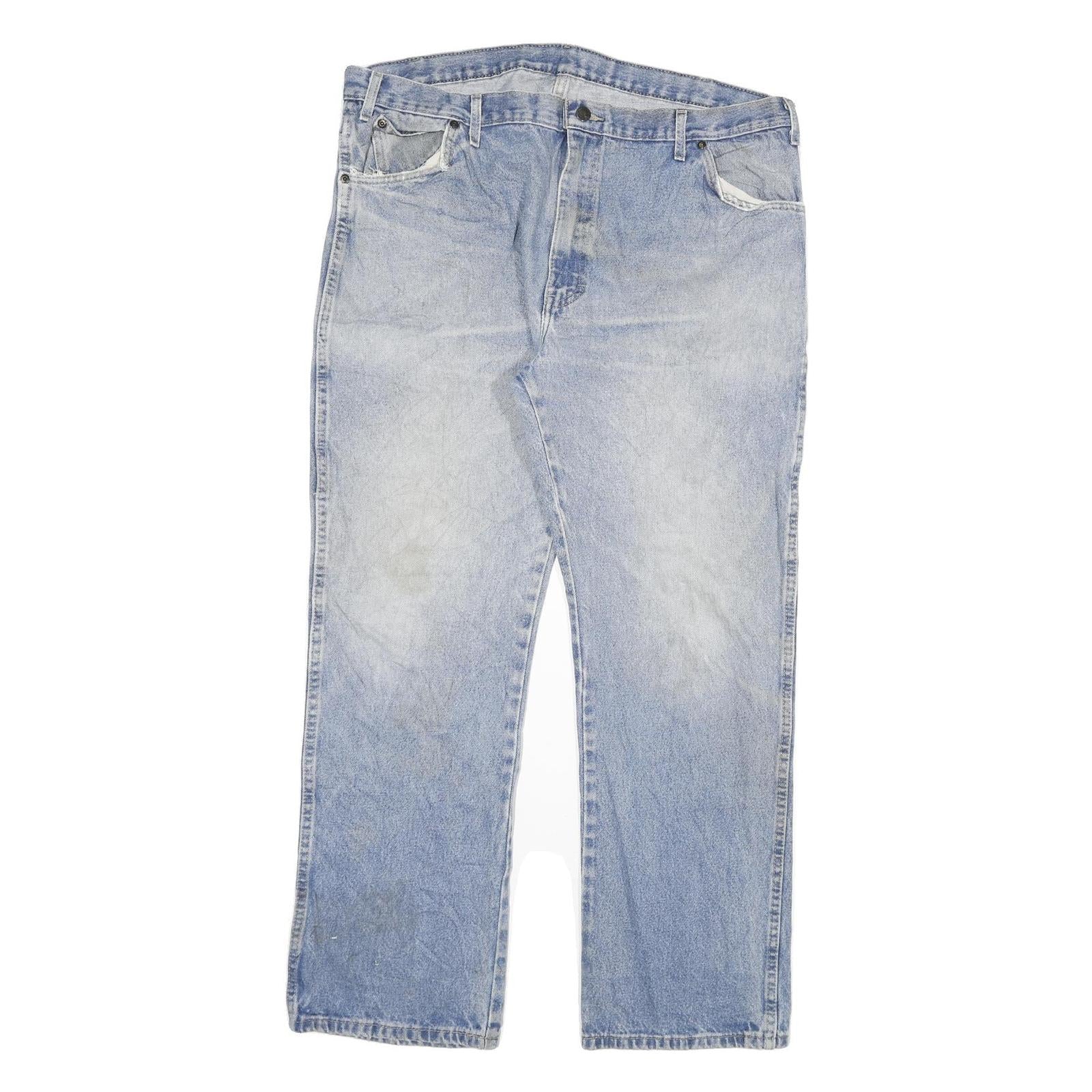 DICKIES Mens Regular Fit Blue Denim Jeans Cotton Blend W40 L32 Workwear Zip