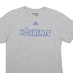 ADIDAS Mens Grey Saints Graphic T-Shirt M Short Sleeve Crew Neck Cotton Blend