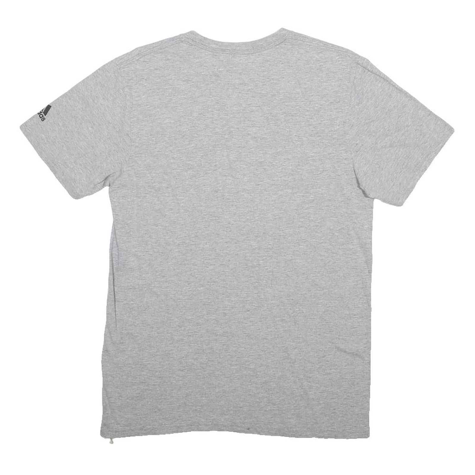 ADIDAS Mens Grey Saints Graphic T-Shirt M Short Sleeve Crew Neck Cotton Blend