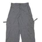 Mens Polyester Blend Grey Relaxed Cargo Trousers W25 L28 Casual Workwear Zip