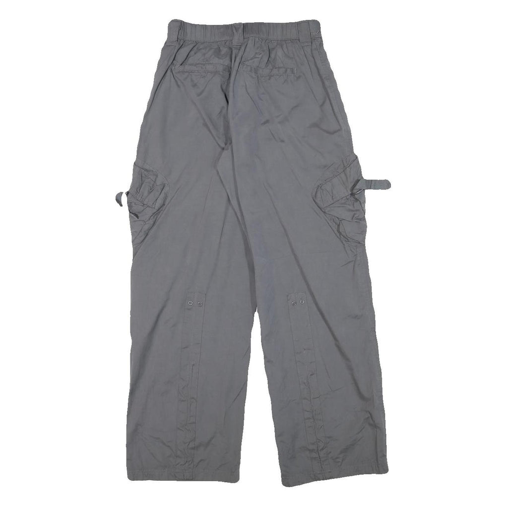 Mens Polyester Blend Grey Relaxed Cargo Trousers W25 L28 Casual Workwear Zip
