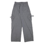 Mens Polyester Blend Grey Relaxed Cargo Trousers W25 L28 Casual Workwear Zip