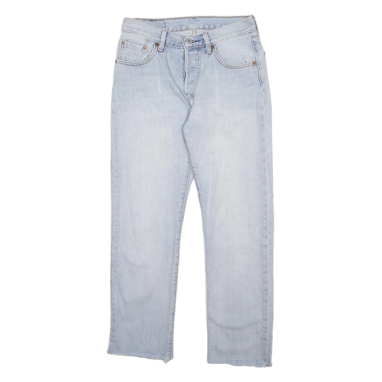 LEVI'S 501 Womens Jeans Blue Regular Straight Denim Light W24 L32 Classic Button