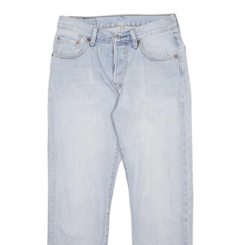 LEVI'S 501 Womens Jeans Blue Regular Straight Denim Light W24 L32 Classic Button