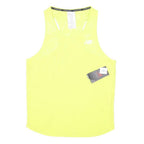 NEW BALANCE Womens Yellow Sports Top Sleeveless Round Neck S Running Fitness