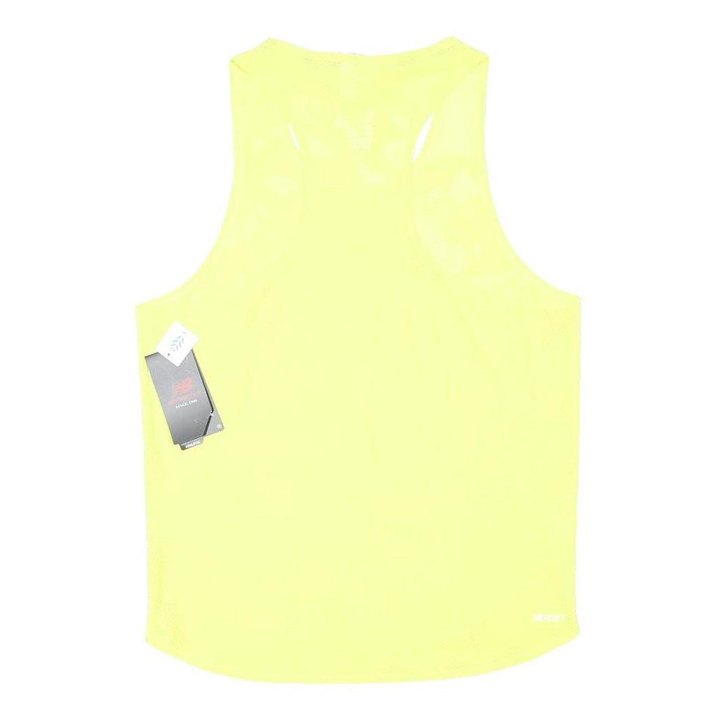 NEW BALANCE Womens Yellow Sports Top Sleeveless Round Neck S Running Fitness