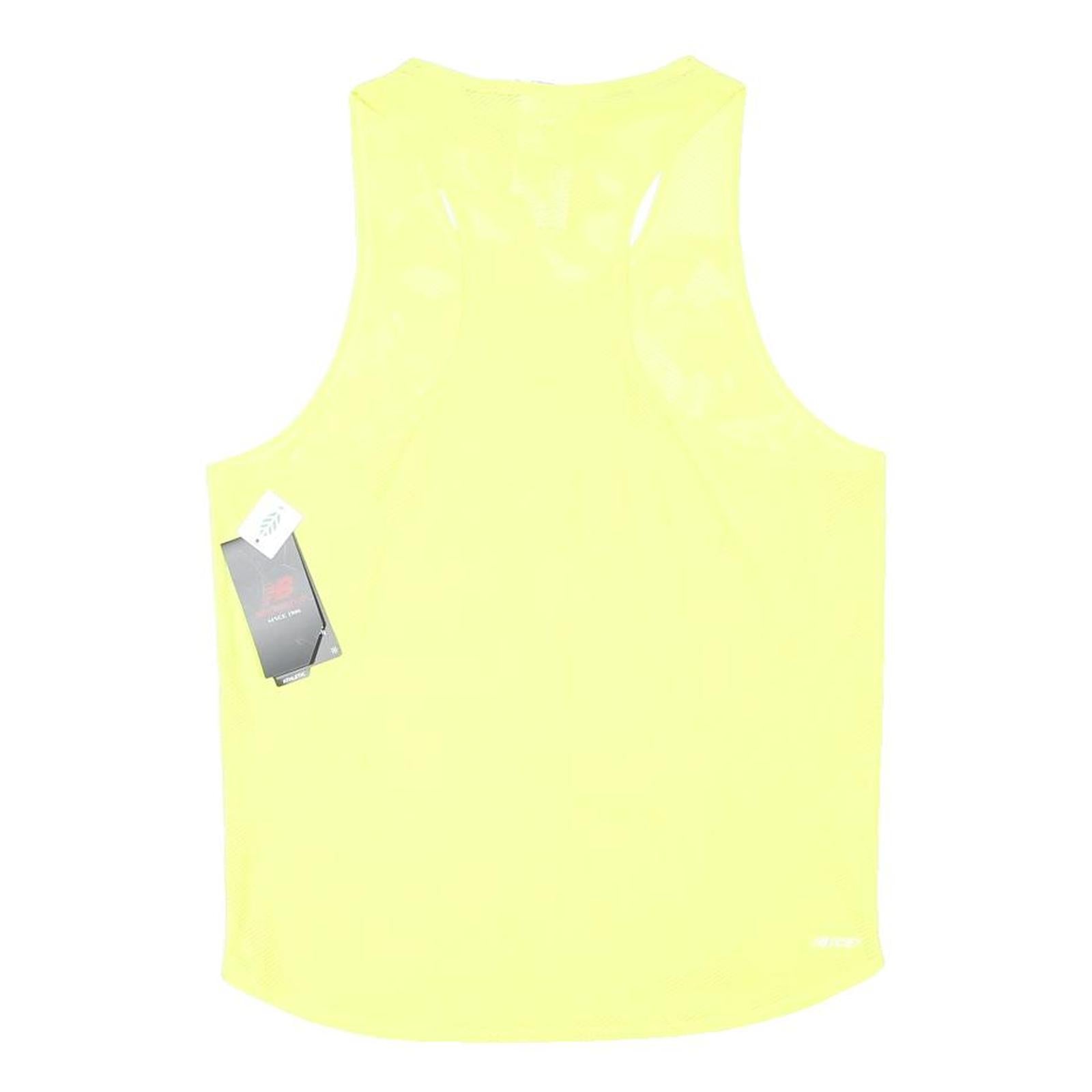 NEW BALANCE Womens Yellow Sports Top Sleeveless Round Neck S Running Fitness