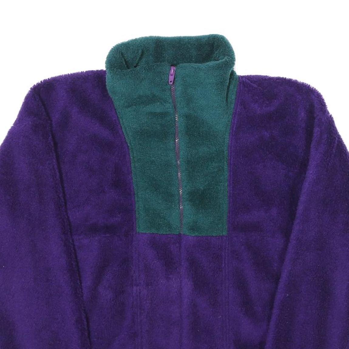 HELLY HANSEN Womens Purple & Teal Zip Polyester Fleece Jacket XS Outdoor Warm