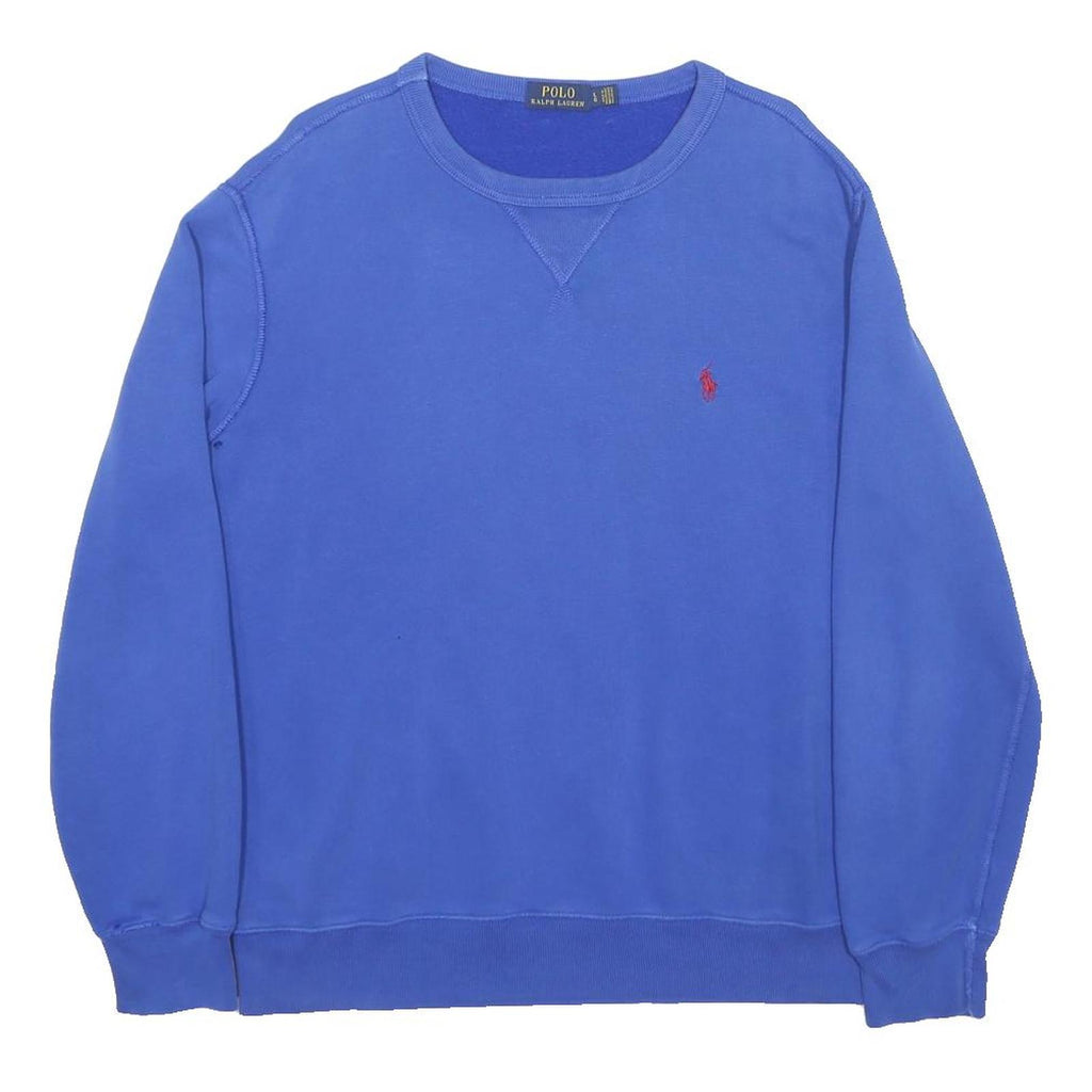 POLO RALPH LAUREN Mens Blue Crew Neck L Sweatshirt Cotton Blend Classic