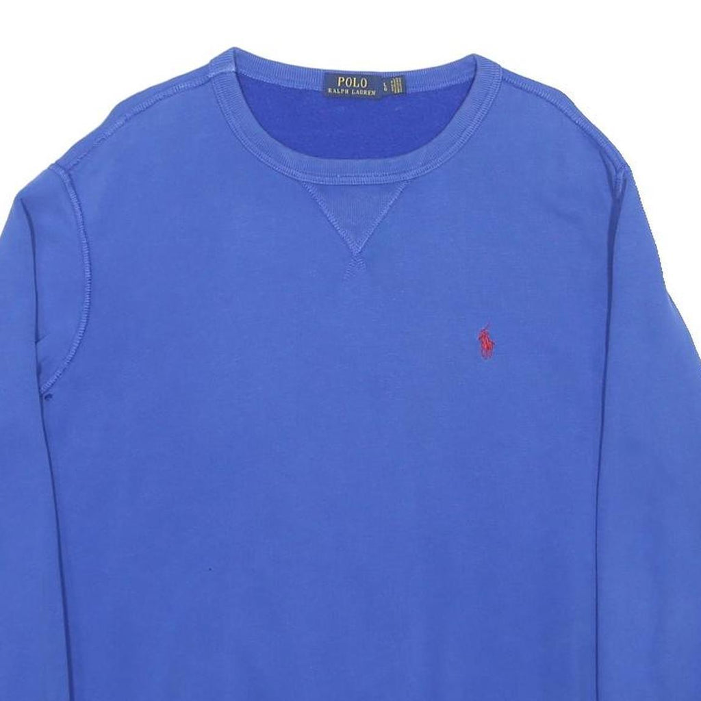 POLO RALPH LAUREN Mens Blue Crew Neck L Sweatshirt Cotton Blend Classic