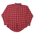 CHAPS Mens Red Plaid Shirt XL Classic Button-Down Cotton Blend Long Sleeve
