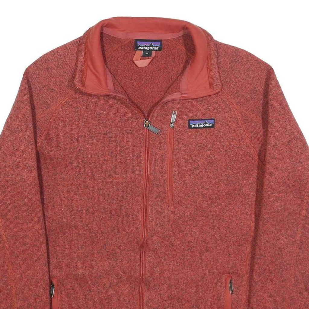 PATAGONIA Womens Red Zip Jacket M Polyester Blend Plain Casual Outdoor Warm