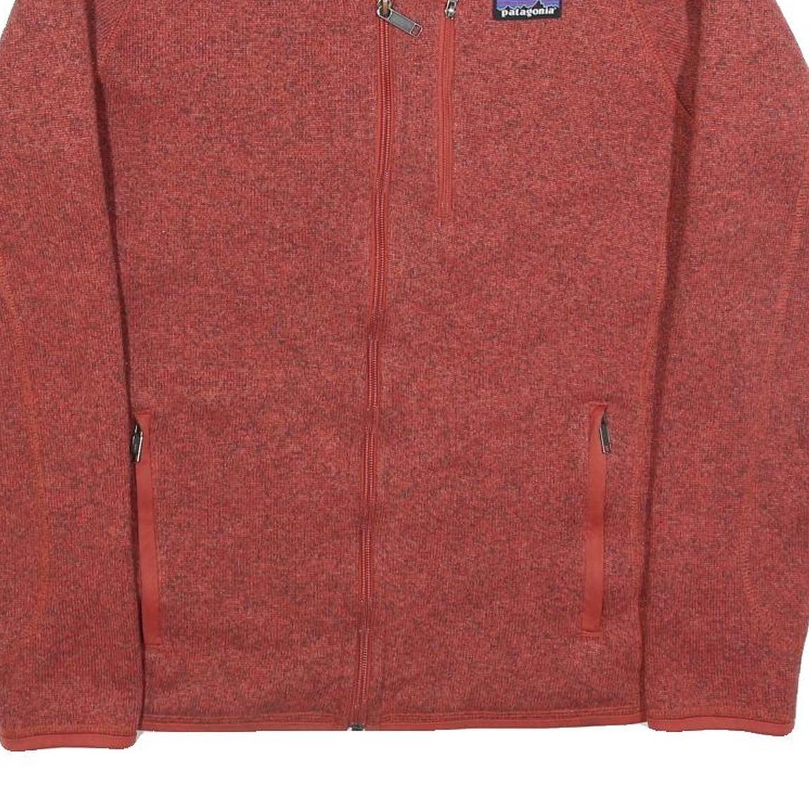 PATAGONIA Womens Red Zip Jacket M Polyester Blend Plain Casual Outdoor Warm
