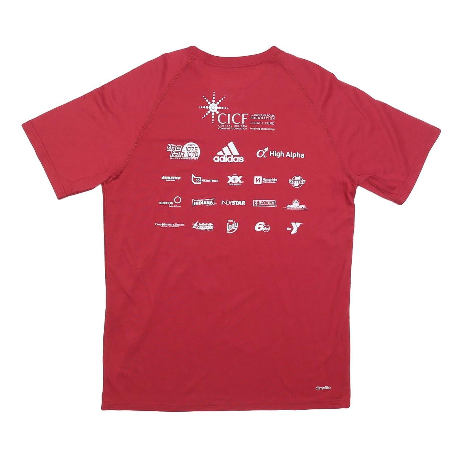 ADIDAS Mens Red Indy Ultimate 2017 Graphic T-Shirt L Crew Neck Short Sleeve