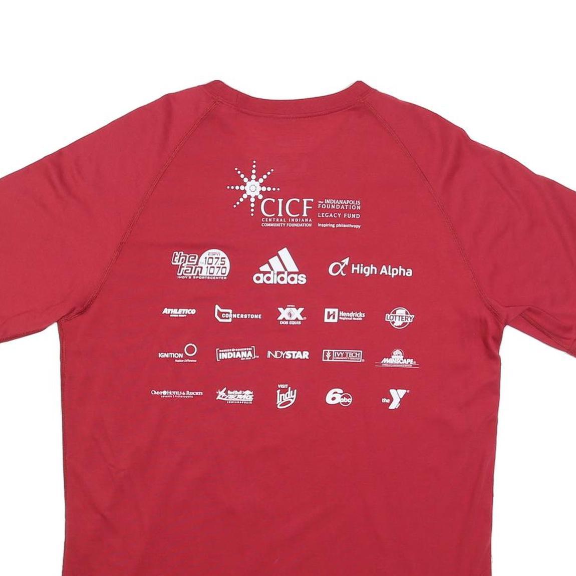 ADIDAS Mens Red Indy Ultimate 2017 Graphic T-Shirt L Crew Neck Short Sleeve