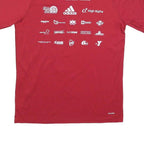 ADIDAS Mens Red Indy Ultimate 2017 Graphic T-Shirt L Crew Neck Short Sleeve
