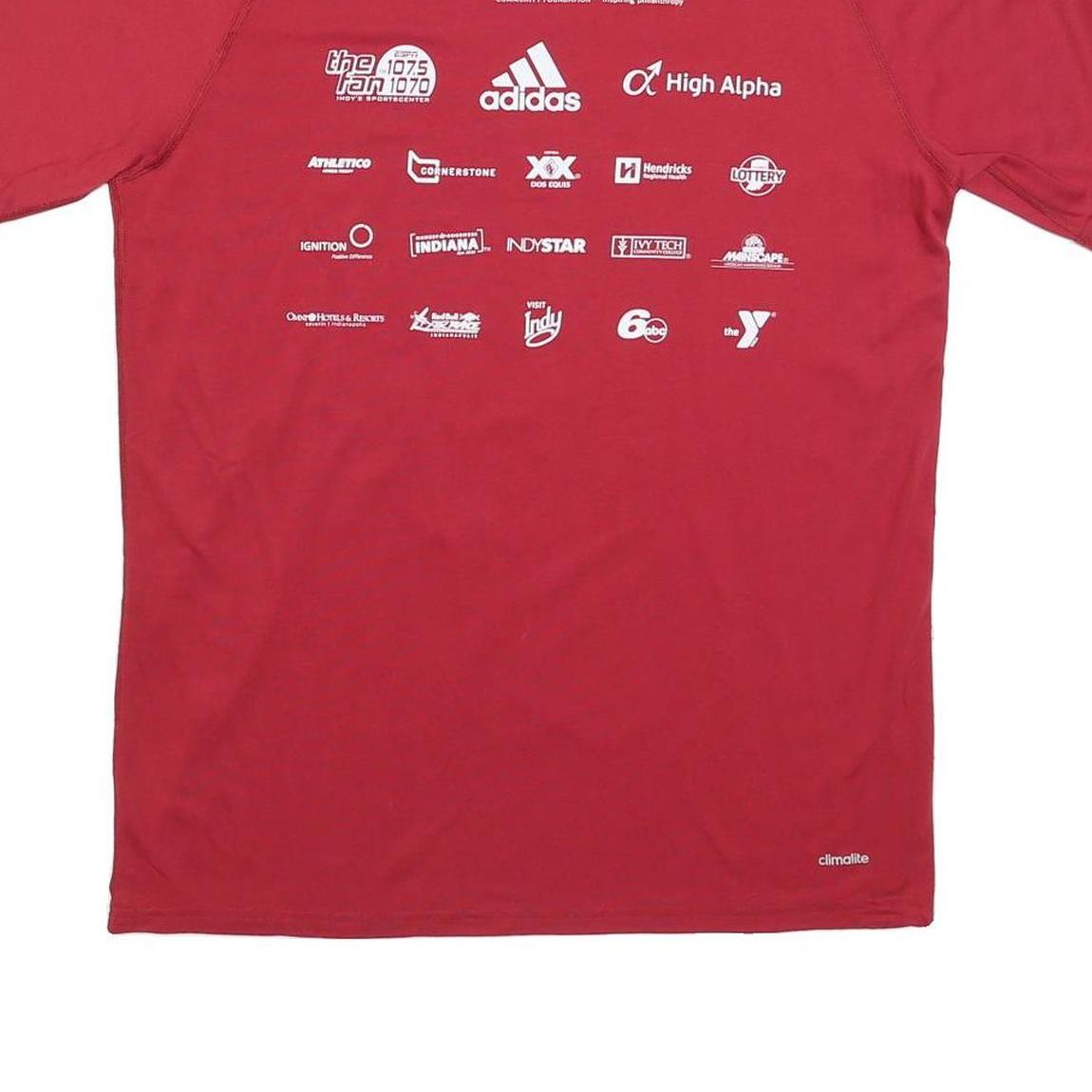 ADIDAS Mens Red Indy Ultimate 2017 Graphic T-Shirt L Crew Neck Short Sleeve