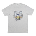 KENZO Mens Grey Graphic T-Shirt S Short Sleeve Crew Neck Cotton Paris