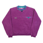 COLUMBIA Womens Purple Patterned Jumper Crew Neck Basic Knit L Outdoor Fleece