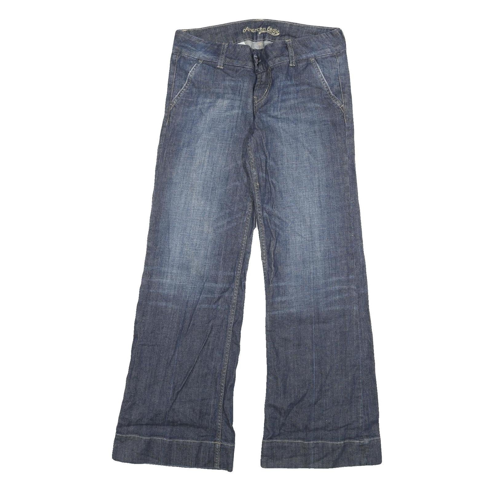 AMERICAN EAGLE Womens Loose Blue Denim Medium W32 L31 Cotton Blend Zip Jeans